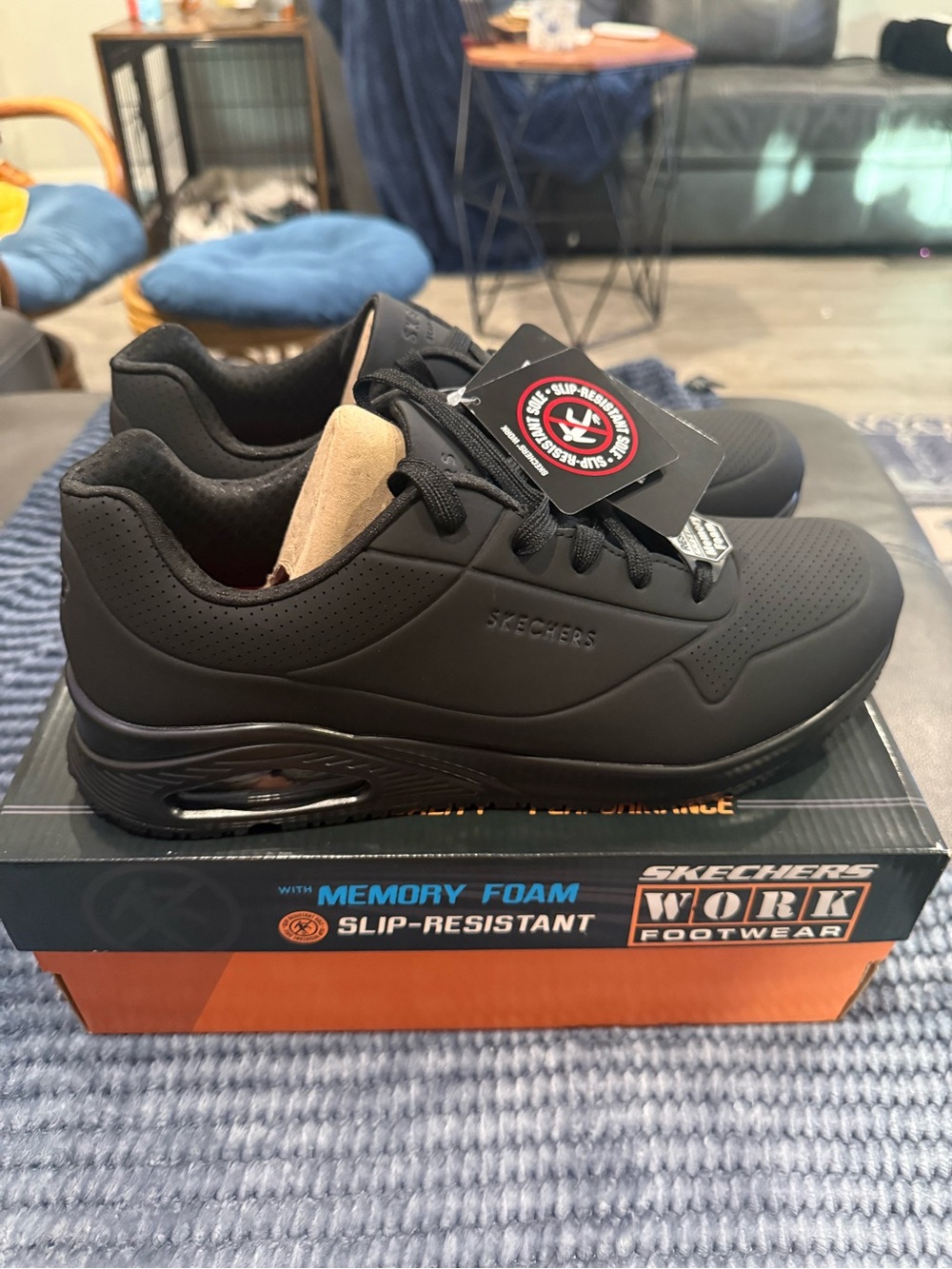 Skechers Men’s Black Athletic Work Sneakers